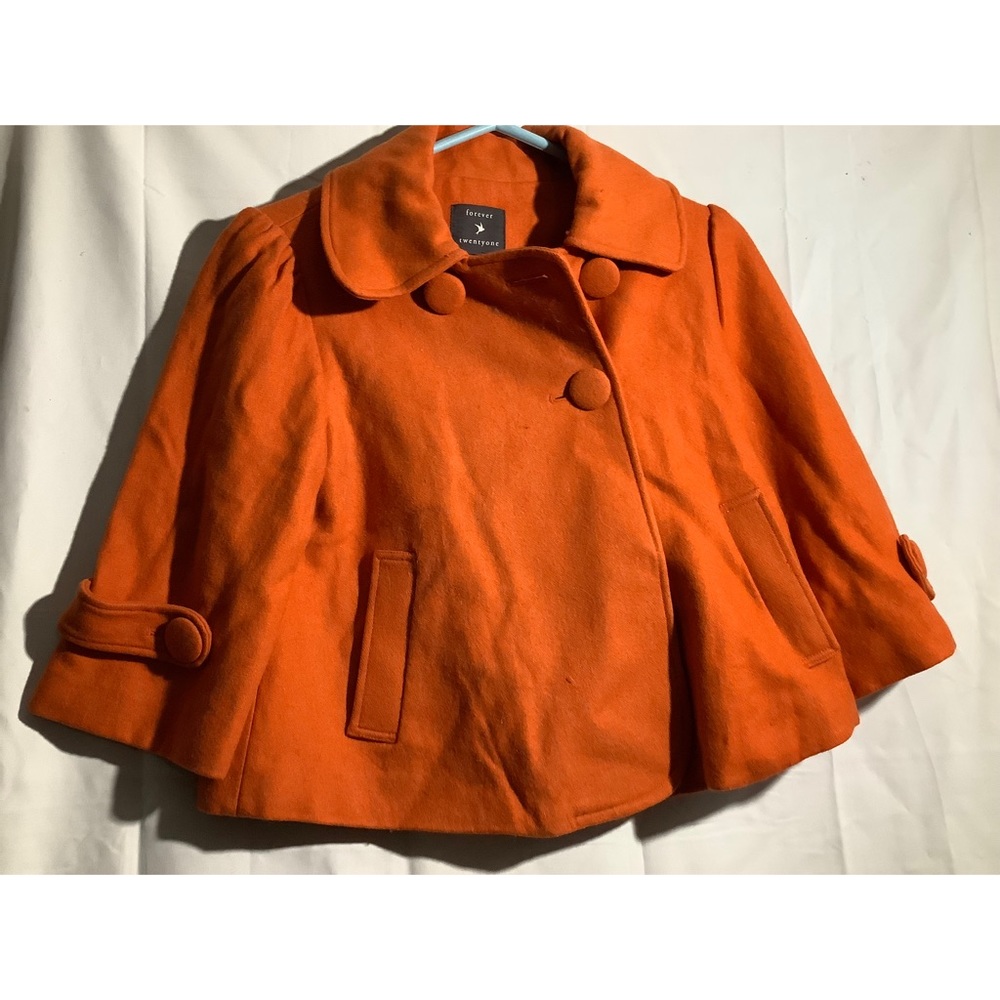Forever 21 Cropped Orange Coat